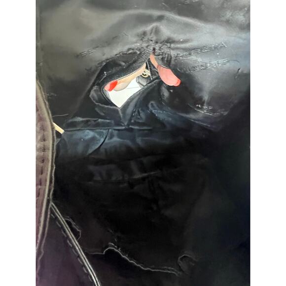 Sereta Premium Soft Black Leather Gold Accent Mini Backpack Shoulder Bag Purse - Picture 12 of 14